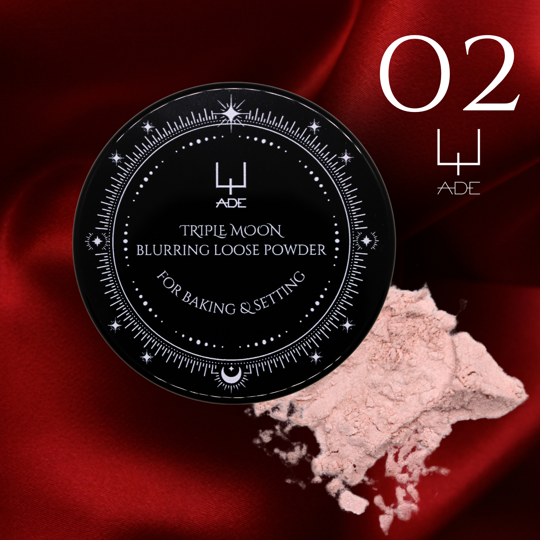 Triple Moon Loose Powder- 02 Light Pink